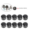 10PCS Motorcycle Head Bolt Cover CNC Aluminum Black Round Grooved