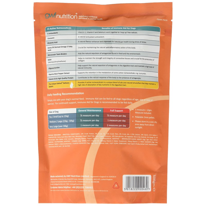 GWF Nutrition Immune Aid Gold For Dogs 500 gm