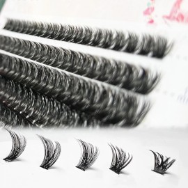 YUDEL Lash Extension Clusters Kit, Wisps 8-16mm MIX 22D lashes BLACK