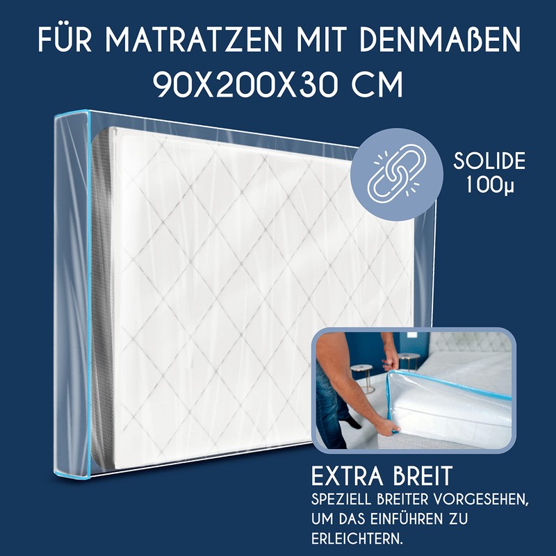 Plastic Mattress Cover 90 x 200 (Thickness 30 cm) -