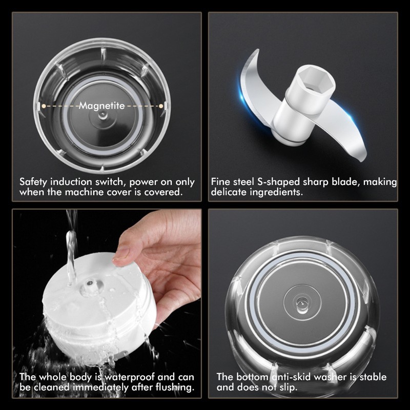 Wireless Electric Garlic Machine Mini Food Garlic Vegetable Chopper Grinder