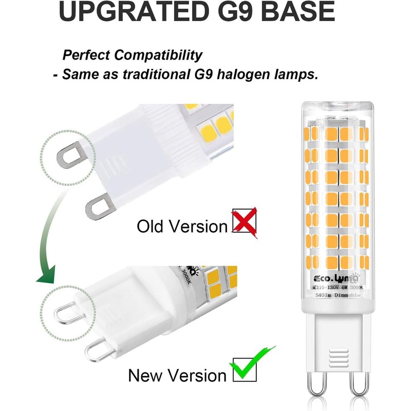 Eco.Luma G9 LED Bulb Dimmable, 6W T4 G9 LED Bulb