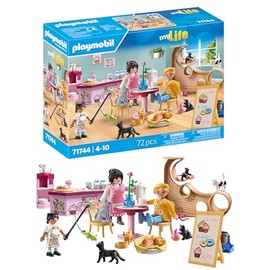 Playmobil | My Life | Cat Café | Cat Toy for Kids | Animal Figures Set | Toy for Children Aged 4 and Over | 71744