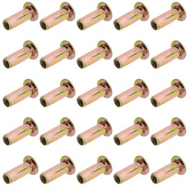 Moicstiy 25Pcs M5 Steel Multi Grip Rivet Nuts Pre Bulbed Shank Zinc-Plated Flat Head Threaded Insert Nut Construction Fasteners for Industrial