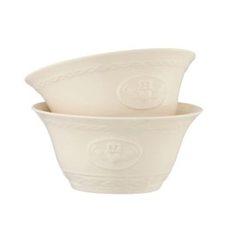 Belleek Claddagh Handcrafted Fine Parian China White Cereal Bowl Set of 2 Celtic Pattern, 6" W x 3" H, 20oz