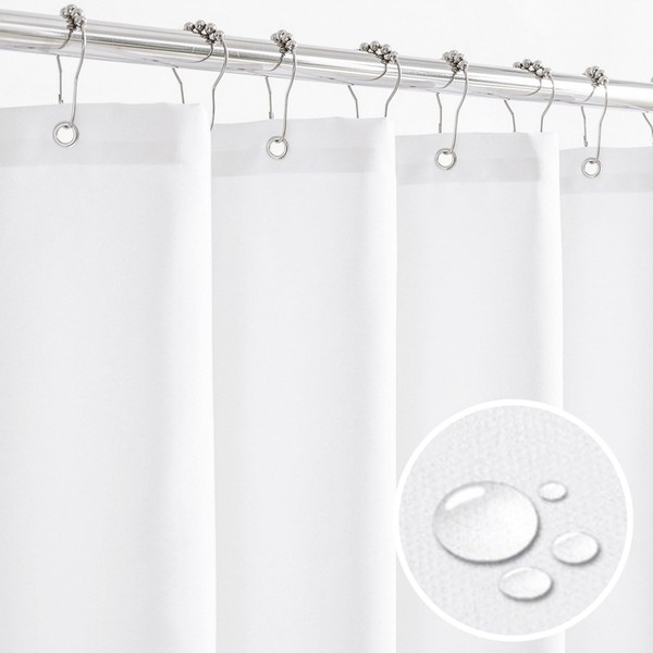 Felisa Long Fabric Shower Curtain Liner with 6 Magnets,72W x