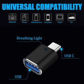 5Pack USB C to USB Adapter 3.1 Gen 2, tunghey 10Gbps USB to USB C Adapter, USB-C Male to USB 3.0 A Female USB 3.2 Type C OTG Converter for Mac-Book pro Laptop PC Black