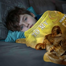 Gifts for Son, Son Gifts from Mom, Adult Son Gift Ideas, Birthday Gifts for Grown Son, to My Son Blanket, Christmas Thanksgiving Graduation Gifts Lion Throw Blanket 50"X 60"