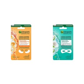 Garnier Skin Naturals Face Mascarilla facial en tela para ojos anti arrugas  Mascarilla facial en tela para ojos anti ojeras con coco hidra bomb de...