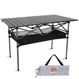 Opliy Portable Folding Camping Table for 4-6 Persons Aluminum Collapsible Table Lightweight with Carry Bag for Camping, Hiking, Picnics, BBQ, Beach Trips & Tailgating