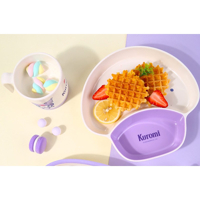 Kuromi Purple Dinnerware Flatware Meal Set – Plate Bowl Cup