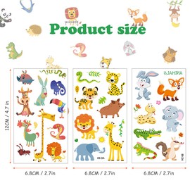 AOMIG Temporary Tattoo for Kids, 20 Sheets Kid Animal Tattoos Sticker, Waterproof Fake Tattoo Set, Childrens Cartoon Stickers Stick on Tattoo for Boys Girls Animal Theme Birthday Party Bag Filler