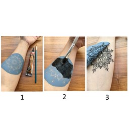 2 Sheets Elephant Tattoo Stencil Mandala Tattoo Template