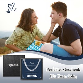 XUANPAI Son Gifts Necklace Men's Silver – An My Son Chain Cuban Stainless Steel Chains Hip-Hop Necklace for Men Boys Birthday Gift for Son 6 mm 50 cm, Stainless Steel, No Gemstone