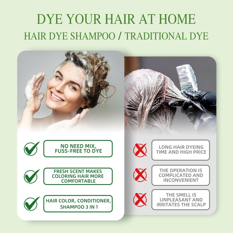 SHIHUANUO Hair Dye Shampoo 3 in 1 for Gray Hair