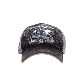 King Kerosin Men's Trucker Cap Mesh Cap Pickup Acid Wash Used Look Vintage Retro 50S 1950 Washed Cap Pickup, acid washed