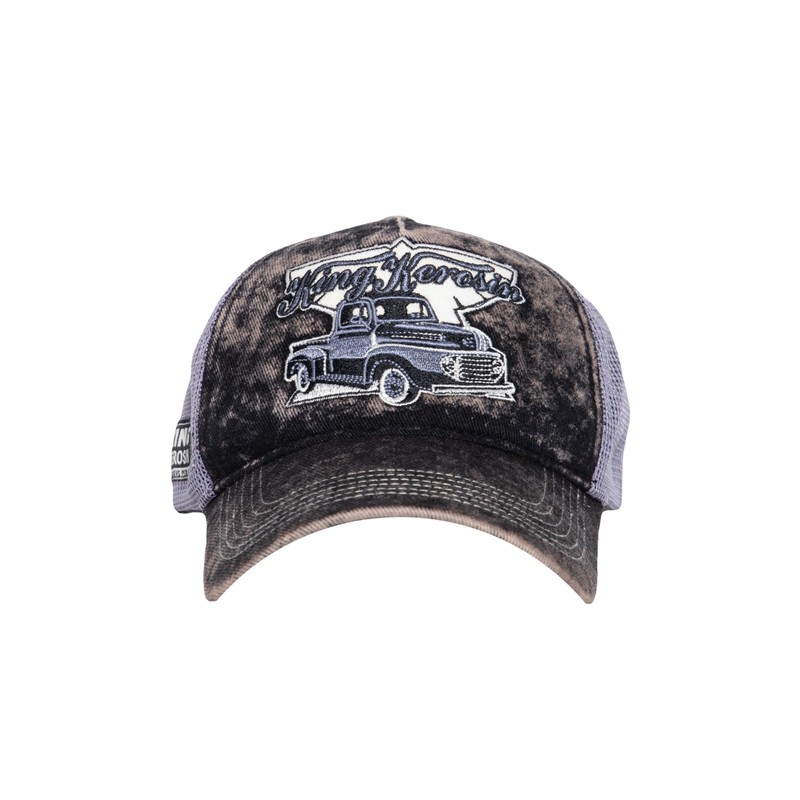 King Kerosin Men's Trucker Cap Mesh Cap Pickup Acid Wash