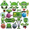 25 Pc Alien Photo Booth Props, Birthday Party Decoration Props,