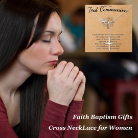 Rosary Beads Catholic Cross Necklace Baptism Gifts for Women Pearl Necklace Christian Religious Rosary Necklace Jesus Religious Jewelry Gifts