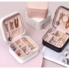 Unbranded 2 Portable Jewelry Box Organizer Leather Jewellery Ornaments Case Travel Storage
