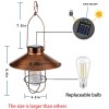 pearlstar Solar Lantern Outdoor Hanging Light Metal Farmhouse Copper,