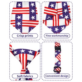 PET SHOW 10 Pack 4th of July Small Dog Ties Neckties for Puppy Doggies Cats Adjustable Holiday Grooming Accessories Patriotic Neck Ties Bowties Girl Boy Pets Memorial Day Holiday Party Costumes