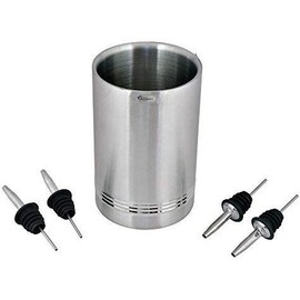 Kosma Stainless Steel Wine Cooler Double Wall | Drink Cooler | Designer Wine Chiller with"Free" 4Pc Freeflow Wine Pourer