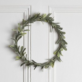 Lights4fun 32cm Frosted Eucalyptus Christmas Wreath Front Door & Indoor Wall Decoration