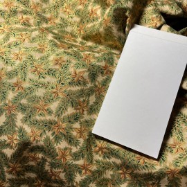 Hobby Lobby By 1/2 Yd Green & Metallic-Gold Pine Branches Gold Stars Hobby Lobby Cotton Fabr