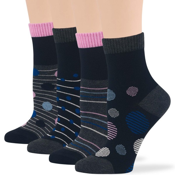 7BIGSTARS KINGDOM Women's Bamboo Diabetic Ankle Patterned Socks - 4