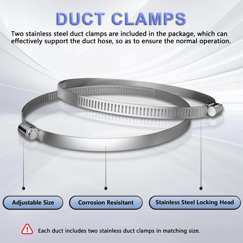 4 Inch Flexible Ducting Hose 8 Feet Black Aluminum Ducting