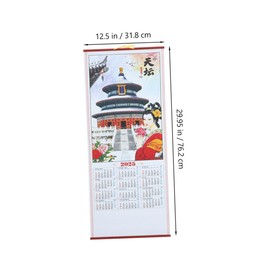 Operitacx 2pcs Year Of The Snake 2025 Chinese Wall Calendar Monthly Hanging Scroll For Lunar New Year And Spring Festival Lunar New Year Decor