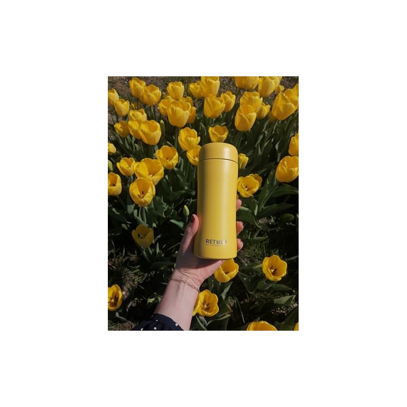 Retulp Simply Modern Tumbler, Thermos Tea Cup, Oker Yellow, Stainless