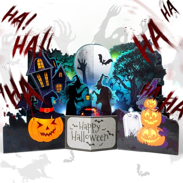 APOTODITO Halloween Cards, Spooky 3D Pop Up Halloween Card with