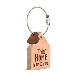 Thankgoods Keyring House My Home is my Castle, wood