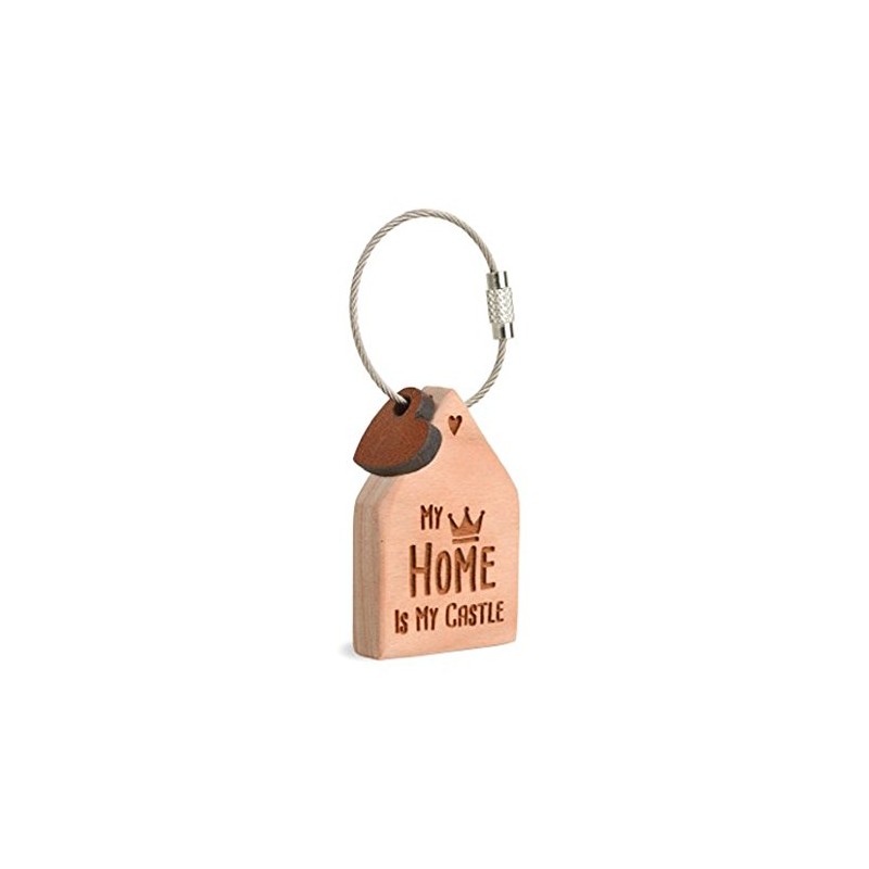 Thankgoods Keyring House My Home is my Castle, wood