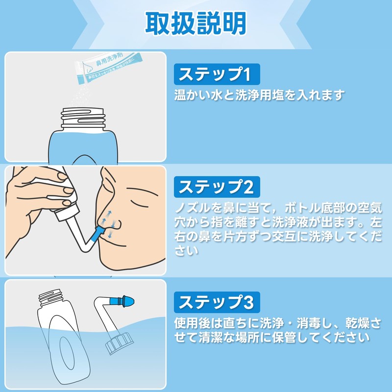 InhwRior Nasal Wash Device Nasal Irrigation Main Unit and Cleanser