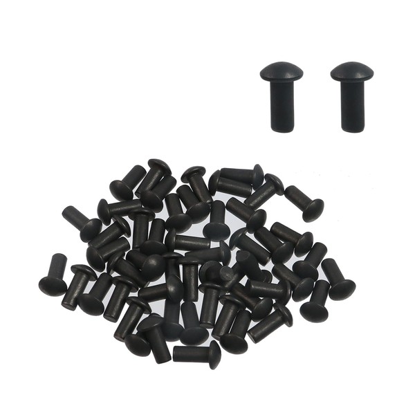Tighall 50 Pieces Black 1/4" Diameter x 1/2" Length (M6