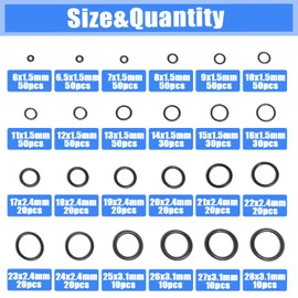 Shengbowi Rubber O-Ring Assortment Kit 24 Sizes 740 Pcs Washer Gasket Set Pressure Washer Plumbing Sealing Repair Air Gas Connections Automotive Repair O Rings Kit
