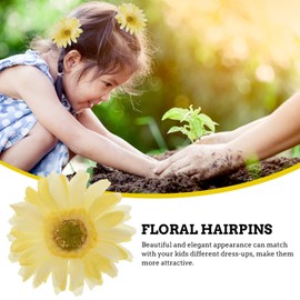Healvian 12pcs Artificial Flower Hair Clips for Parties Floral Headdress Accessories Comfortable and Safe Hairpins for Girls Lovely Sunflower Design for Festivals and Celebrations