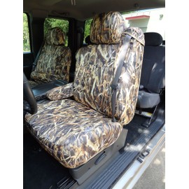 1999-2002 Chevy Silverado, Suburban, Tahoe, GMC Sierra,Yukon Front Bucket Exact Fit Seat Covers, in Savanna Camo Endura. Manual Seats, no Opening for Electric Controls.