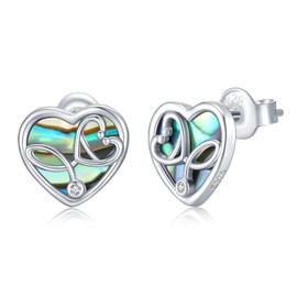 Nurse Gifts Nurse Earrings 925 Sterling Silver Heart Stethoscope Stud Earrings Nurse Jewelry Gifts for Women Nursing Doctor Medical Student, Sterling Silver, No Gemstone