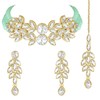 Aheli Bridal Crystal Pearl Gargantilla Collar con pendientes de caída