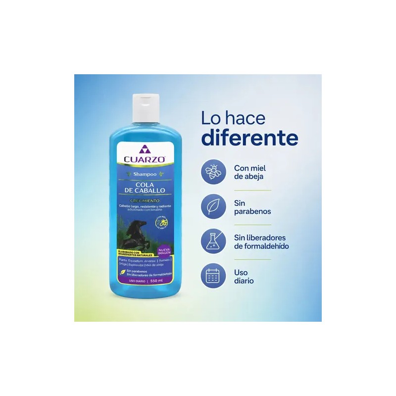 Shampoo Cola De Caballo Y Keratina Crecimiento Capilar 550 ml