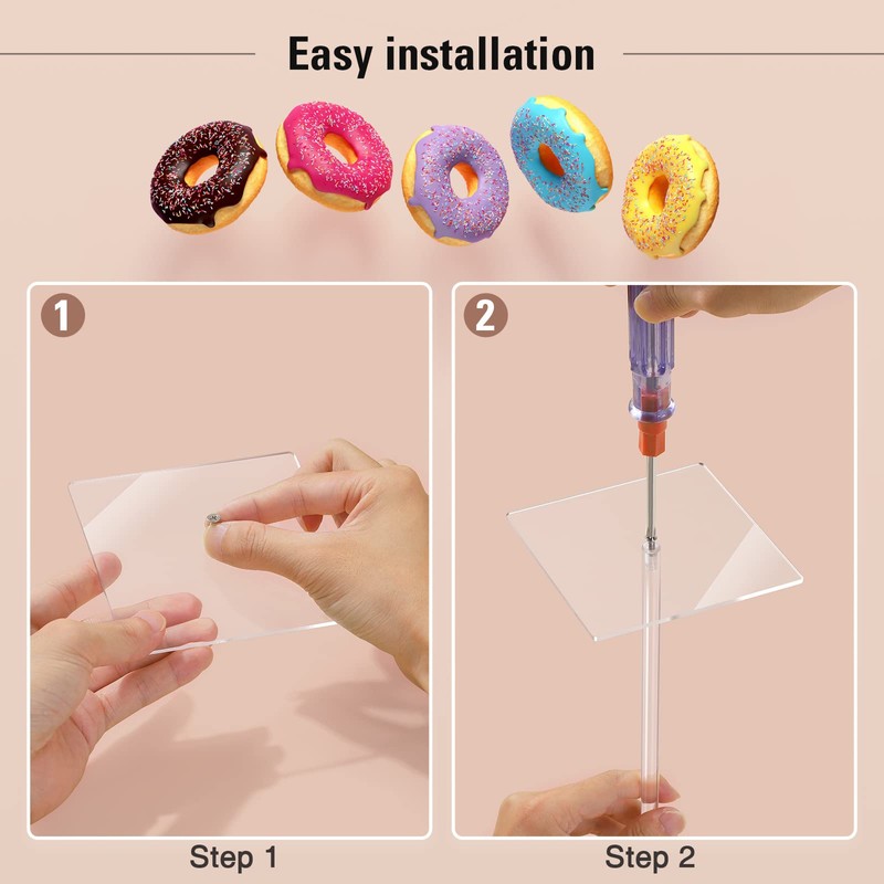 Suneerplay Donut Stand Acrylic 4 Pack, Clear Bagel Holder Stand,