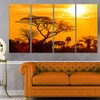 Designart Orange Glow of African Sunset-Extra Large Wall Art Landscape-48x28