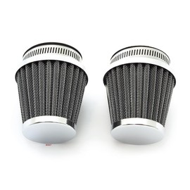 Chrome Pod Air Filter - 50mm Set of 2 - Fits Honda CB350 CB360 CB450 CB500T