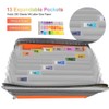 EExpanding File Folder,Fun Storage Document Organiser Box Files,13 Pockets Zip