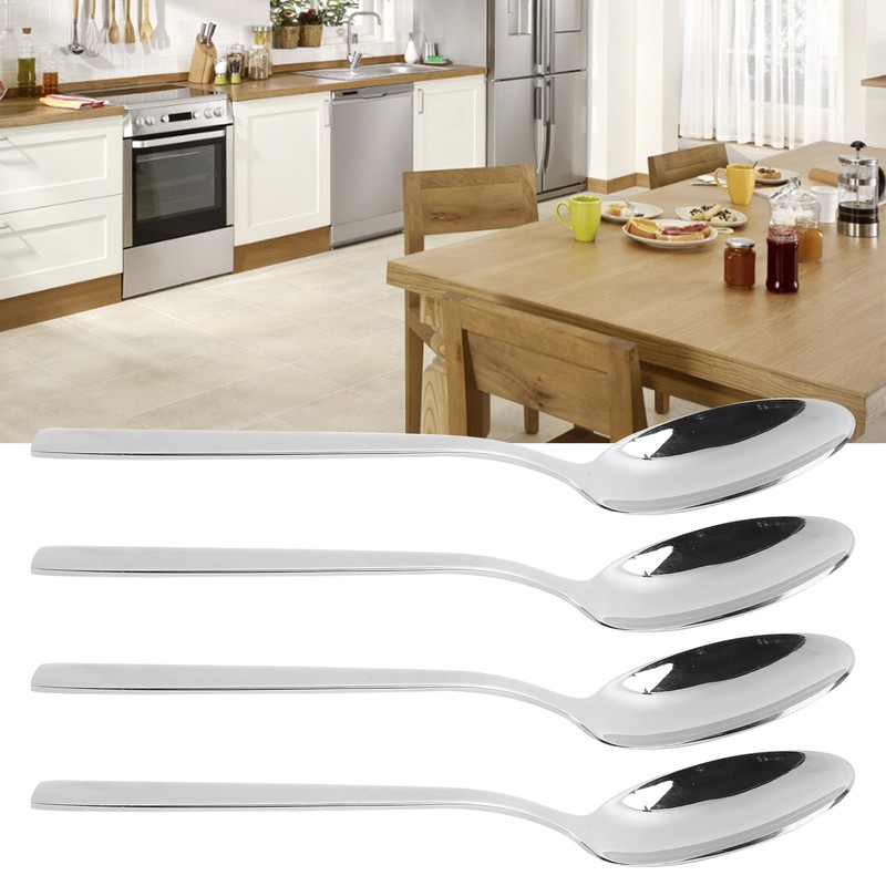 12Pcs Long Handle Dessert Spoon 316 Stainless Steel Soup Coffee