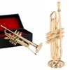 Trumpet Model Ornaments Exquisite Brass Miniature Instrument Desktop Decoration Gold